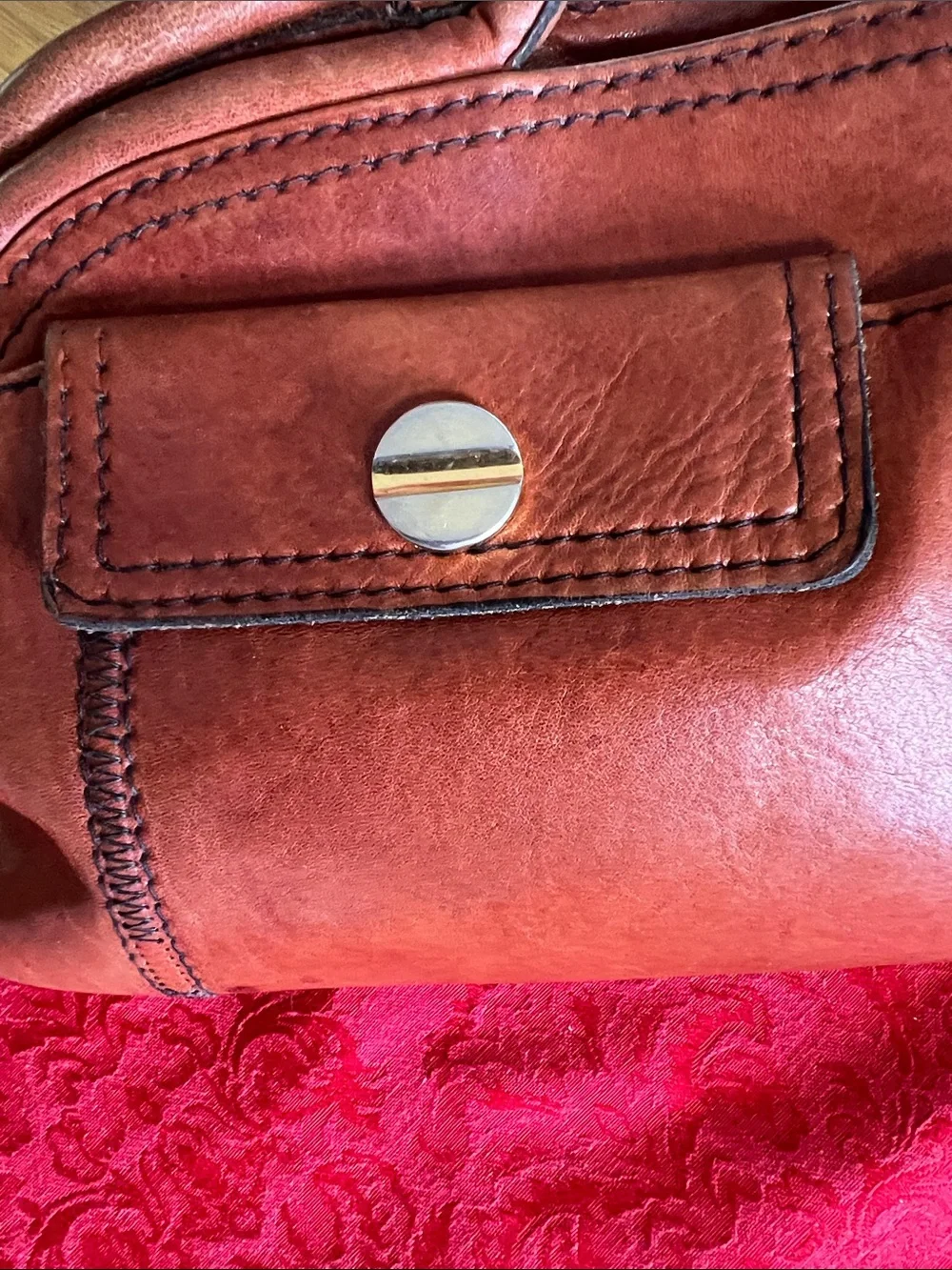 Tenderly Firenze Brown Leather Shoulder Bag Handbag Satchel Vintage Style